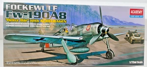 Vintage Academyn 1/72 Fw-190A8 kit 2213 Heinz Bar w/Kubelwagen. Parts sealed - Picture 1 of 9