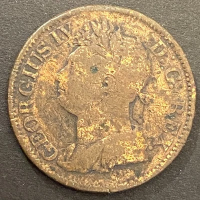 1822 King George IV Irish Halfpenny Coin Harp 26.5mm 8.45g - Image 1 of 2