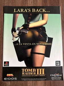 1998 Tomb Raider 3 Adventures Of Lara Print Ad Sony PlayStation Spanish Spain - Picture 1 of 2
