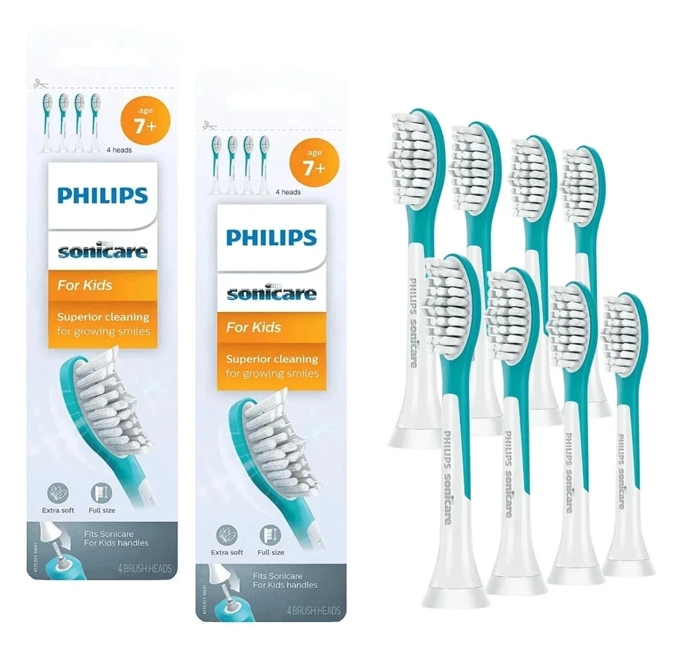 8er Pack Philips Sonicare Kids 7+ Standard-Bürstenköpfe Schallzahnbürste HX6044