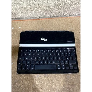Logitech Slim Keyboard Cover Black Bluetooth Wireless QWERTY Standard for iPad - Picture 1 of 8