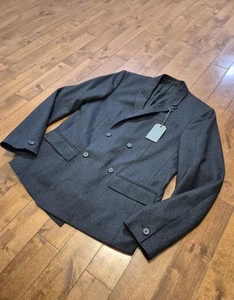 AllSaints Spitalfields Chancery Double-breasted Wool Blazer Sz 38 Made In Turkey - Picture 1 of 20