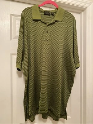 Tasso Ella 100% Pima Cotton Men’s Golf Polo XL Green Striped Shirt - Image 1 of 4