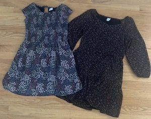 New Abercrombie & Fitch Kids Black Blue Floral Dresses Lined Pockets 15/16 NWOT - Picture 1 of 6