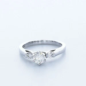 1.13ct F-VS2 Round Natural Certified Diamonds 18k Gold Classic Engagement Ring - Picture 1 of 7