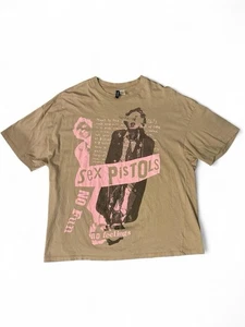 Sex Pistols Graphic T-Shirt - Brown/Pink - Size Large (L) - Picture 1 of 6