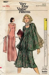 Vestido Maxi o Midi Vogue 9627 Fit & Flare, Mangas Kimono y Chaqueta MEDIA Talla 16.5 - Imagen 1 de 4
