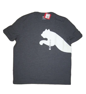 Herren Puma Oversize Puma Logo T-Shirt Grau M XXL Baumwollmischung Neu mit Etikett - Bild 1 von 3