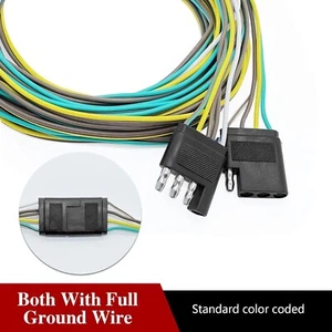 25ft Trailer Wire Harness Kit with 4-Flat Connector for Boat/Utility Trailers - Picture 1 of 7