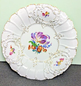 Antique 1923-29 MEISSEN Carl Teichert Embossed Porcelain Serving Plate, Ø11.5" - Picture 1 of 9