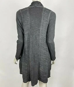 XCVI Open Front Cardigan Textured Pockets Long Sleeve Sweater Gray Women S NWT - Picture 1 of 12