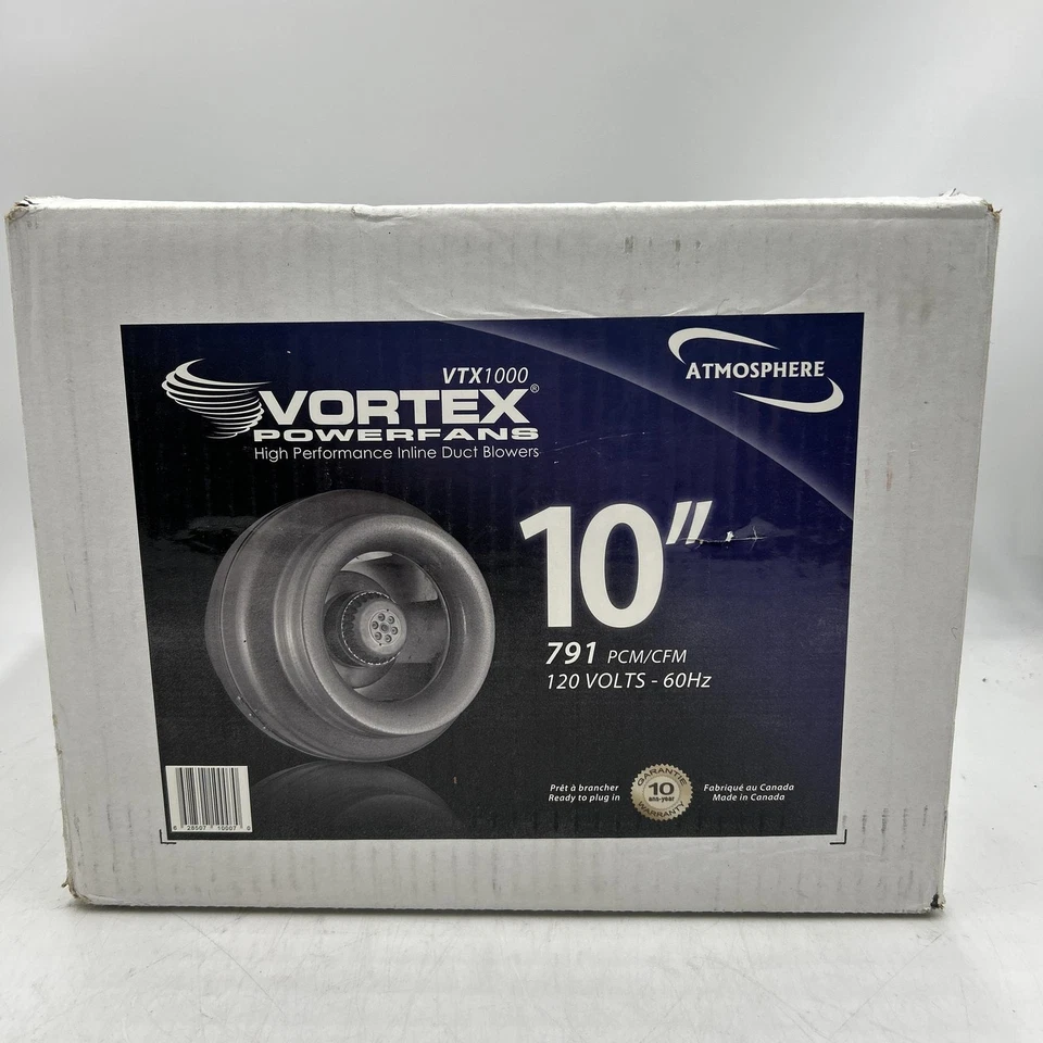Vortex Powerfans VTX1000 Vortex 790 CFM Powerfan, 10" Steel, 60hz, 120V - Image 1 of 4