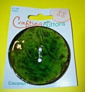CRAFTING with BUTTONS 1602 2 1/2" X-LARGE BUTTON GREEN Lot C41 *NEW* - Picture 1 of 1