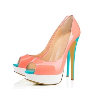 Elegant Women Pumps Peep Toe Platform Stiletto Heels Dress Party Shoes Size 4-20 - Picture 1 of 6