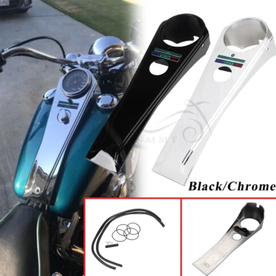 Black/Chrome Long Rider Style Dash Panel Fit For Harley Electra Wide Glide FXWG Foto 1 de 3