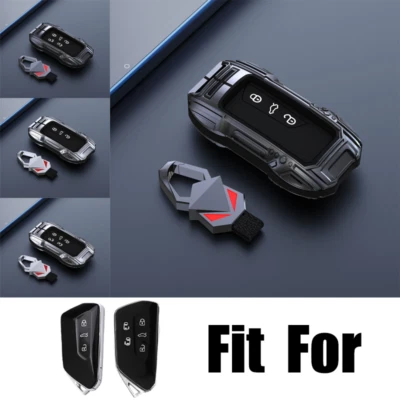 Alloy Silicone Car Key Fob Case Cover For VW Teramon ID.3 ID.4 MK 4 Golf 8 Seat Foto 1 de 4