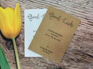 10X Lucky in Love Personalised Scratchcard/Lottery Ticket Holders Wedding GL2b1 - Picture 1 of 7