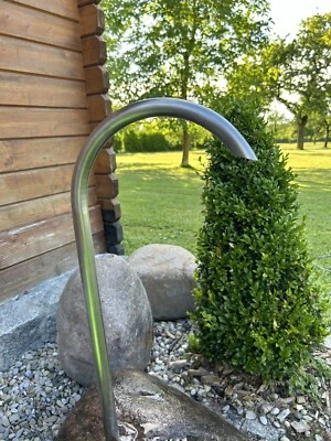 Brunnen-Einlauf aus Edelstahl 22mm, Wasserspeier,Wasserhahn,Zierbrunnen,Auslauf - Bild 1 von 4