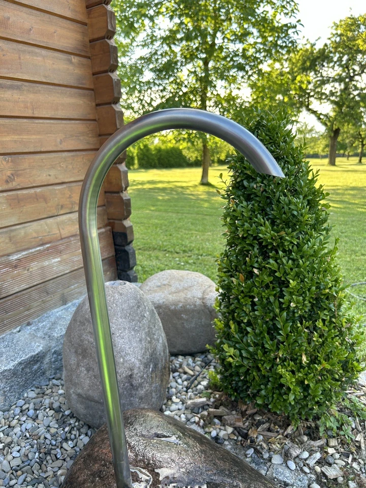 Brunnen-Einlauf aus Edelstahl 22mm, Wasserspeier,Wasserhahn,Zierbrunnen,Auslauf - Bild 1 von 4