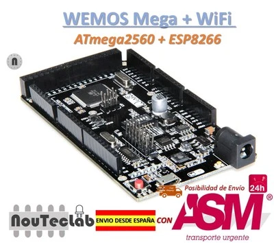WeMOS Mega + WiFi R3 ATmega2560 + ESP8266 USB-TTL for Arduino Mega NodeMCU - Imagen 1 de 4