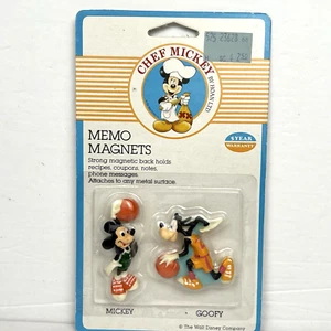 Vintage Walt Disney Mickey Goofy Fridge Magnets Chef Mickey Hoan Ltd NIP - Picture 1 of 9