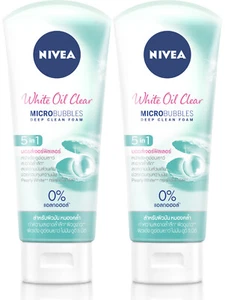 2 x Nivea Whiten Bright Oil Clear 5in1 Moisture Filler Facial Foam 100ml. - Picture 1 of 8