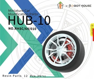 RHSC640010 1/64 JUEGO DE NEUMÁTICOS Y FRENO Modelo Miniatura Coche Tuning Scene - Imagen 1 de 5