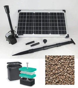 20 W SOLAR PUMPE BACHLAUF TEICH TAUCH GARTENTEICH GARTEN FILTER SPRINGBRUNNEN - Bild 1 von 11