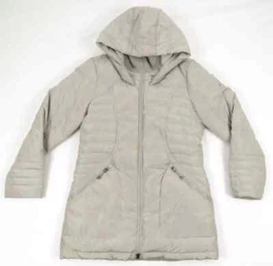 NWOT Gerry Quilted Down Womens Gray Hooded Full Zip Long Puffer Coat Jacket M - Picture 1 of 11