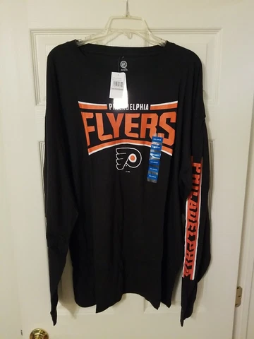 Philadelphia Flyers Official NHL Long Sleeve T-Shirt NHL Black Men's XXL 2XL Cover