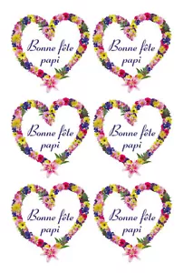 Planche de stickers BONNE FETE PAPI - Adhésif adhesive autocollant fête papis 2 - Foto 1 di 1