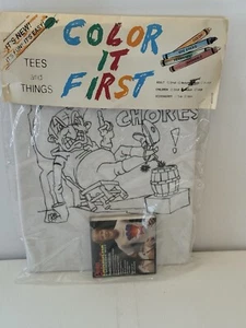 "I Hate Chores" Vintage Color It First DIY T-shirt w/ Dye Sticks Size M - Picture 1 of 2