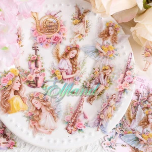 Scrapbooking Aufkleber PET Sticker Wasserfest * Blumen Pflanzen Elf Fee Musik - Bild 1 von 16