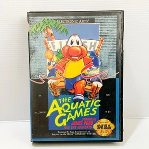 The Aquatic Games + Box & Manual - Sega Genesis - Tested & Working - Picture 1 of 5