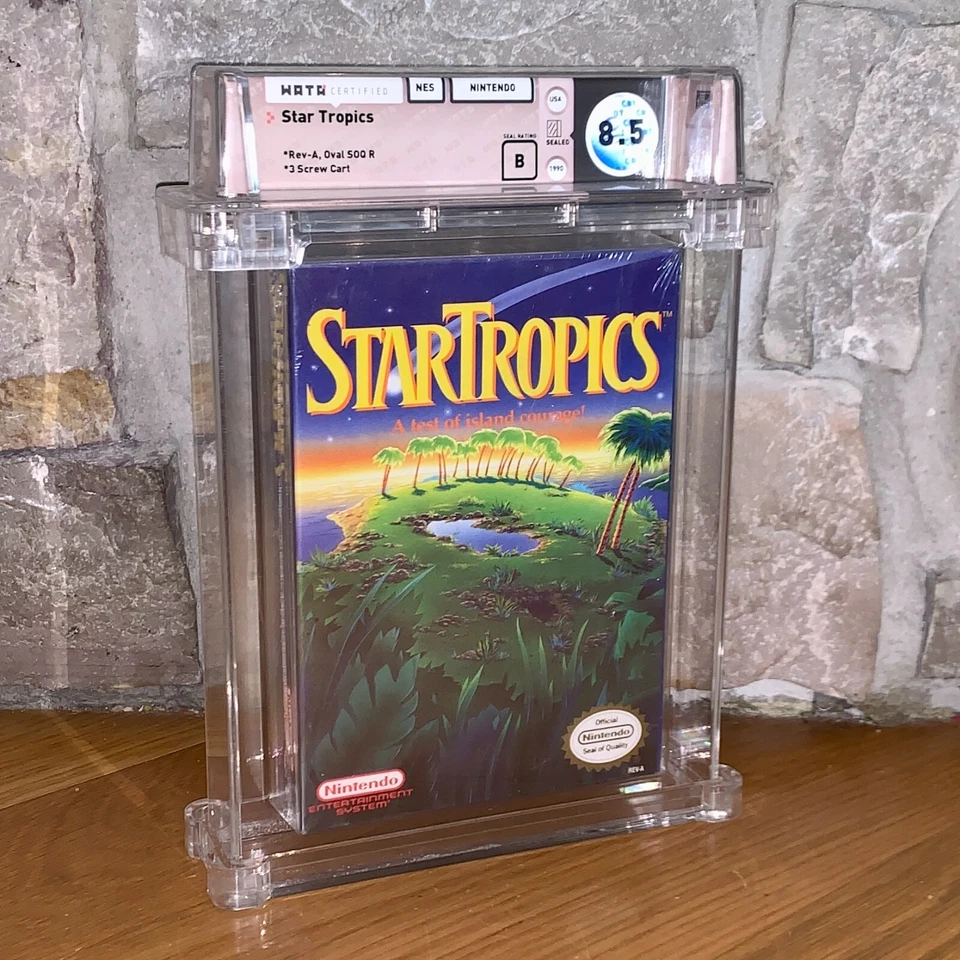 Brand New NES Star Tropics 1990 Factory Sealed WATA 8.5 Graded Game H-Seam - Image 1 of 4