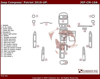 Jeep Patriot Fit 2010 11 12 2013 2014 15 2016 2017 nuevo estilo madera tablero molduras kit Foto 1 de 4