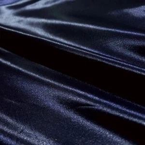 MARINEBLAU MEDIUM SATIN BRAUT KLEID STOFF 58" GLÄNZEND PER YARD DUNKELBLAU - Bild 1 von 5