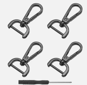 Swivel Clasps, 0.78" D Ring Detachable Snap Hook with Screwdriver Black - Picture 1 of 8