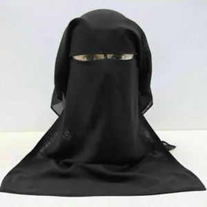 New Hijab~Womens Niqab Hijab Muslim Veil~Islamic Burqa~Niqab 3-layer best qwalit - Foto 1 di 5