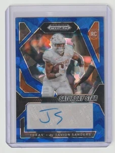 2024 Prizm Draft Picks Ja'Tavion Sanders Blue Ice refractor auto rookie card /75 - Picture 1 of 2