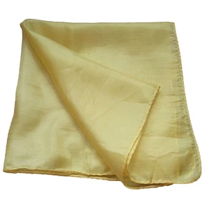 Handkerchief Vintage Top Pocket Square Hanky 1950s 1960s Pure Silk Golden Yellow - Picture 1 of 14