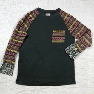 Beautiful Giant T Shirt Women Small Black Raglan Aztec Western Boho Rodeo - Picture 1 of 24