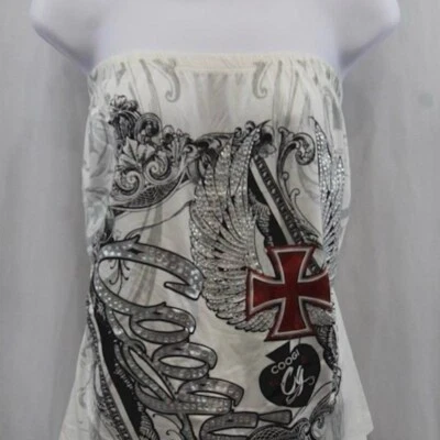 Женский белый графический топ Coogi 3X без бретелек - Изображение 1 из 4