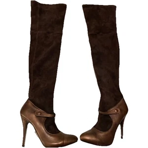El Dante’s Brown SZ. EU 41. Suede Over The Knee Stiletto Heels Boots - Picture 1 of 11