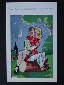 Romance Love TIME WE WERE IN BED Comic Postcard by Brook Co Ltd - Picture 1 of 2