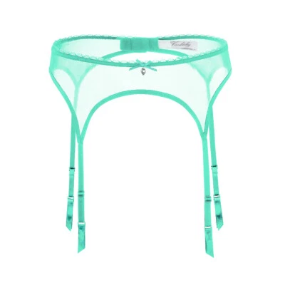 Women's Mesh Lace Garter Belt Sexy Sheer Lingerie 4 Straps Suspender Plus Size Foto 1 de 4