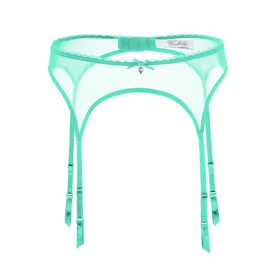 Lencería sexy transparente de encaje de malla para mujer 4 correas con tirantes talla grande Foto 1 de 4