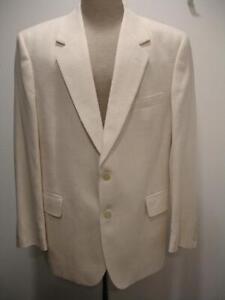 Men's sz 42R Boston Traders Ivory 100% Silk Tweed Suit Jacket Blazer Sport Coat