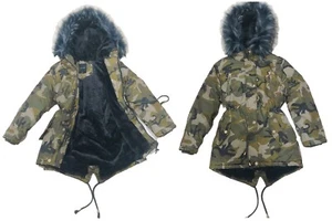 Kinder Mädchen Kapuze Jacke Kinderjacke Militär Girls Camouflage Jacket Neu 8102 - Bild 1 von 5