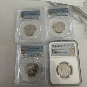 (3) PCGS MS64 West Point Quarters (1) NGC MS64 West Point Quarter Lot - Picture 1 of 8